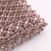 Light Amethyst Rhinestones Mesh Fabric Sewing Elastic Trim WholesaleRhinestone